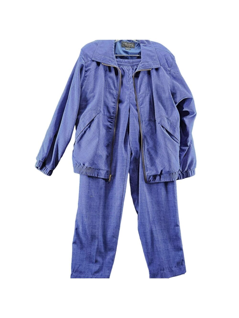 Gallery Sport Womens 2 Piece Jacket And Pants Blue Size Small 100% Polyester